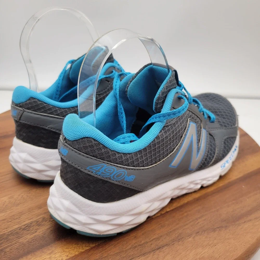 New Balance 490v3 Running Shoes‎ Womens Size 7 Athletic Blue White Sneakers